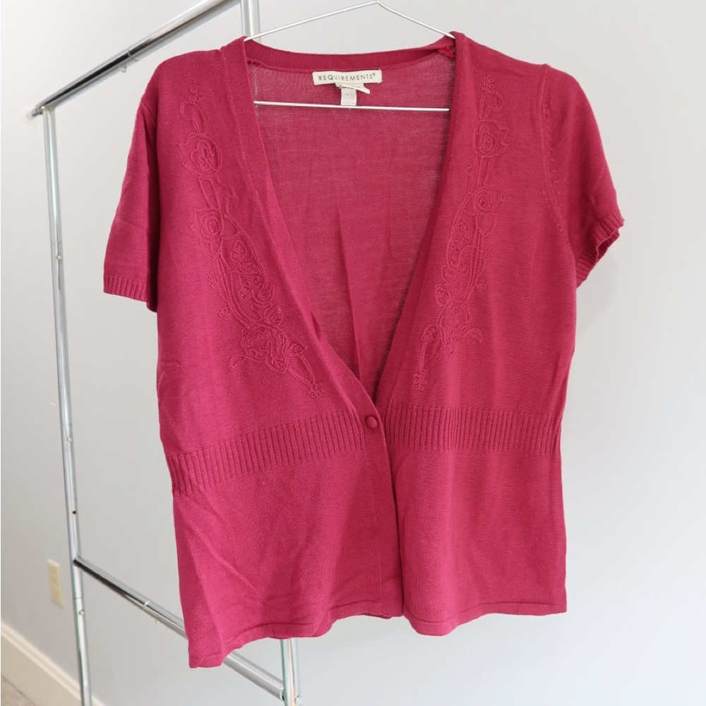 Requirements Pink/  Burgundy Knit‎ Top